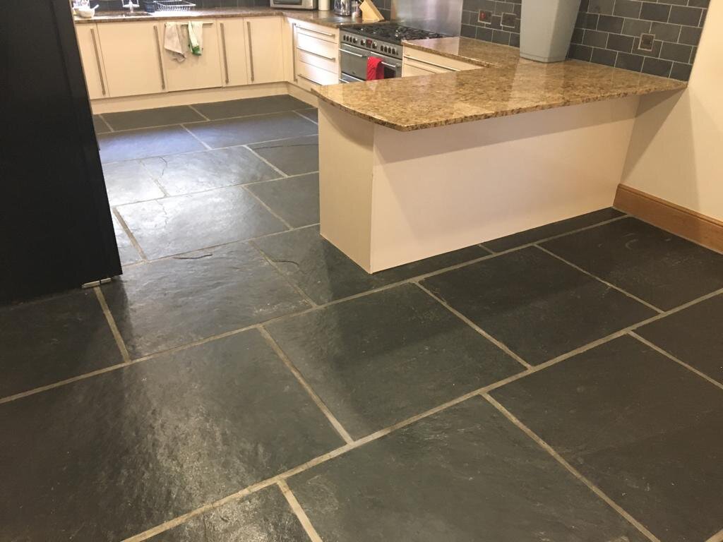 unique tile floor design for kitchen