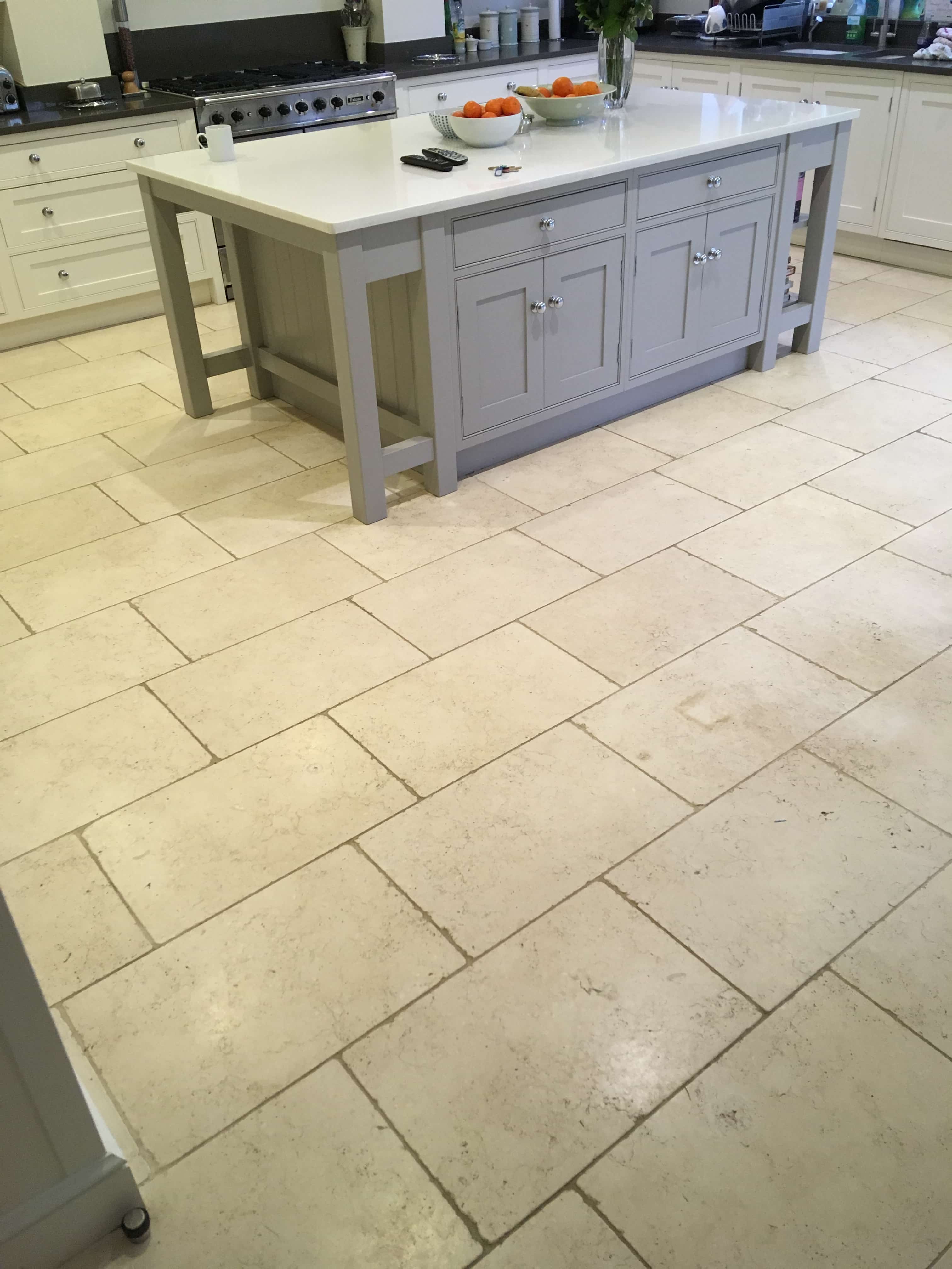 Limestone Kitchen Floor Tile Clean And Seal In Shepperton Tile